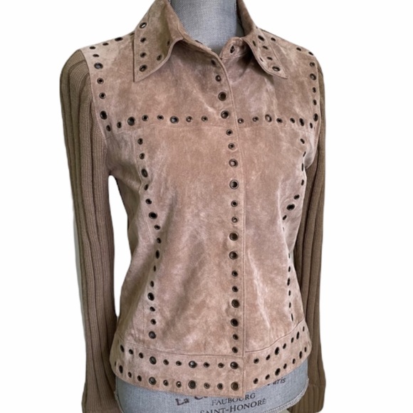 Tres Jolie Jackets & Blazers - TRES JOLIE SUEDE FRONT WOOL BLEND BACK JACKET